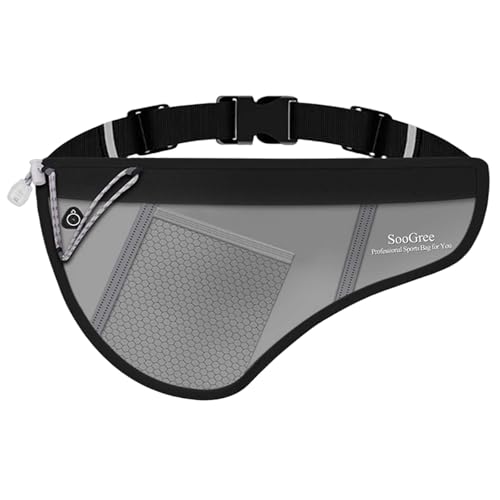 SooGree Gürteltasche für Herren und Damen, wasserdicht, mit verstellbarem Gürtel, Gürteltasche mit Wasserflaschenhalter zum Laufen, Wandern, Wandern, Radfahren, GSP8807 schwarze Oberseite, graue SooGree Gürteltasche für Herren und Damen, wasserdicht, mit verstellbarem Gürtel, Gürteltasche mit Wasserflaschenhalter zum Laufen, Wandern, Wandern, Radfahren, GSP8807 schwarze Oberseite, graue von SooGree