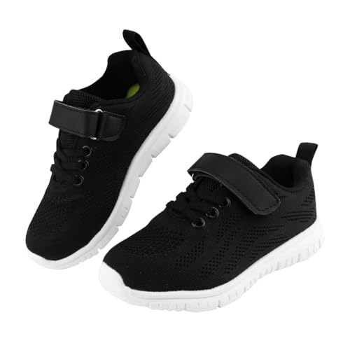 Soohon Sportschuhe Kinder Laufschuhe Kinder Atmungsaktiv Turnschuhe Mädchen Fitnessschuhe Sneaker Leicht Freiluftschuhe Schwarz 30 EU von Soohon