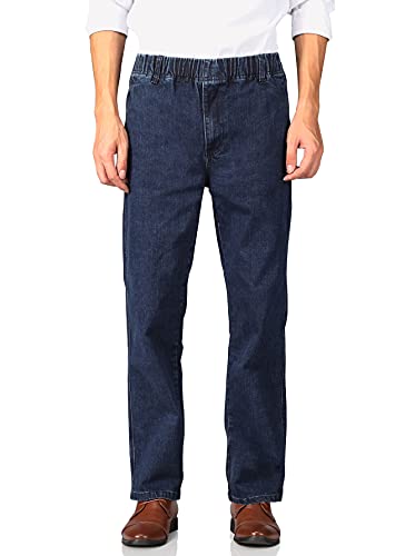 Soojun Herren SENIOREN beiläufige Sitz-elastische Taillen-Denim-Hosen verlieren 40W / 32L Tiefes Blau Soojun Herren SENIOREN beiläufige Sitz-elastische Taillen-Denim-Hosen verlieren 40W / 32L Tiefes Blau von Soojun