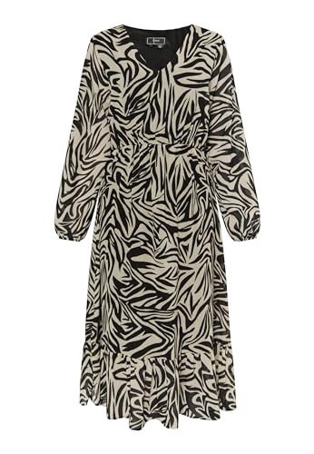 Sookie Damen Kleid mit Zebra-Print 19229634-SO01, BEIGE SCHWARZ, S von Sookie