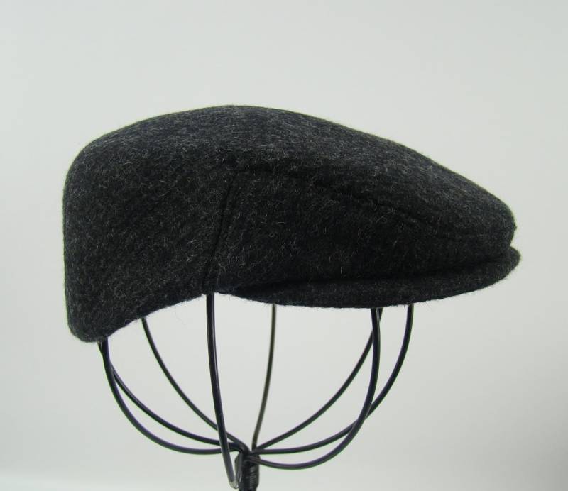 Benutzerdefinierte Handgefertigte Baby-Jungen Holzkohle Wolle Flach Beanie, Efeu, Kinder Fahren Kappe Säugling Grau Golf Hut von SookiesHatShop