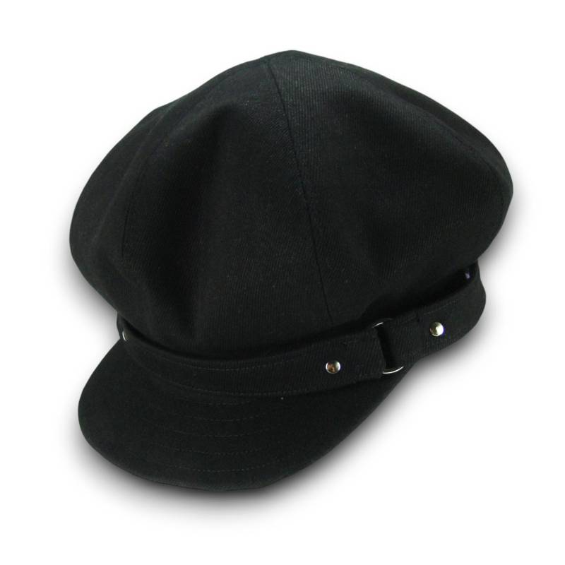 Benutzerdefinierte Handgemachte Oversized Newsboy 8-Panel Handgefertigte Kappe Für Männer Oder Frauen Aus Schwarzem Mittelschwerem Gewachstem Canvas von SookiesHatShop