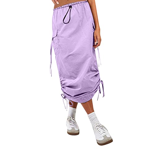 Bleistiftrock Blau hoher Taillentasche und Spitze (Purple, XL) von Soolike