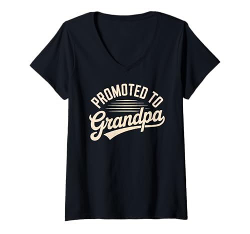 Damen Zitat "Promoted to Grandpa" T-Shirt mit V-Ausschnitt Damen Zitat "Promoted to Grandpa" T-Shirt mit V-Ausschnitt von Soon Grandfather Becoming Grandad