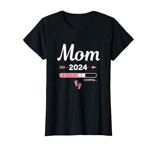 Mom Loading 2024 Werdende Mutter Baby Geburt Mummy to Be T-Shirt von Soon To Be Dad Mom Papa Mama Designs