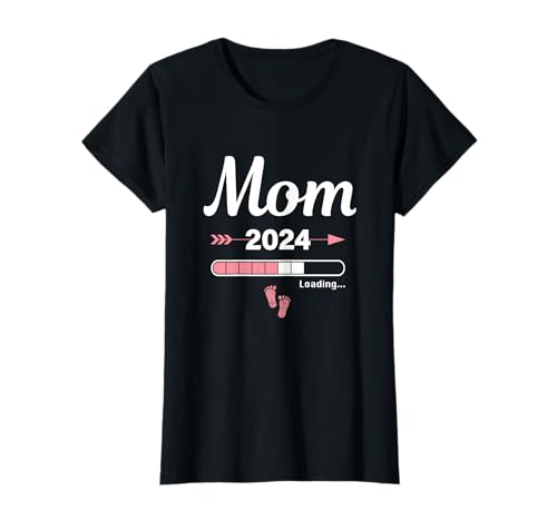 Mom Loading 2024 Werdende Mutter Baby Geburt Mummy to Be T-Shirt von Soon To Be Dad Mom Papa Mama Designs