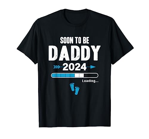 Soon To Be Daddy Loading 2024 Werdender Papa Baby Geburt Dad T-Shirt von Soon To Be Dad Mom Papa Mama Designs