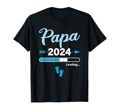 Papa Loading 2024 Werdender Papa Baby Geburt Daddy to Be T-Shirt von Soon To Be Dad Mom Papa Mama Designs
