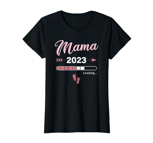 Mama Loading 2023 Werdende Mutter Baby Geburt Mummy to Be T-Shirt von Soon To Be Papa Mama Papa Mama Designs