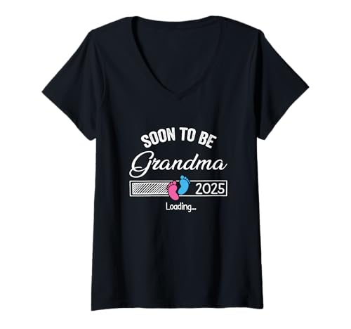 Damen Bald wird Oma 2025 Loading Zu Oma 2025 befördert T-Shirt mit V-Ausschnitt Damen Bald wird Oma 2025 Loading Zu Oma 2025 befördert T-Shirt mit V-Ausschnitt von Soon to be Grandma 2025 tees