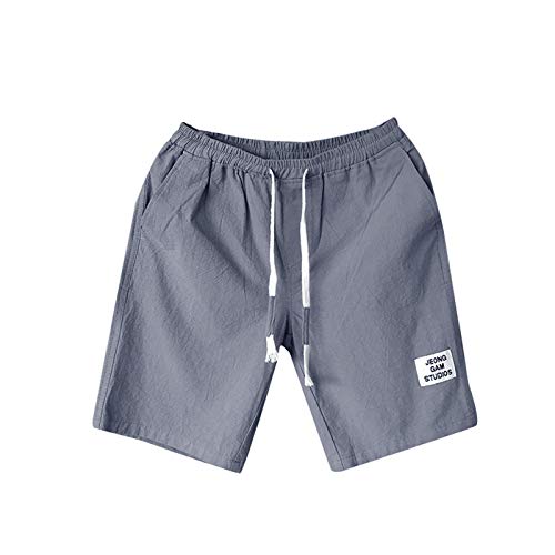 Herren Sommer Shorts Herren Sommer Freizeit Flachs Große Größe Lose Gürtel Drawstring Strand Shorts 394 von SoonerQuicker