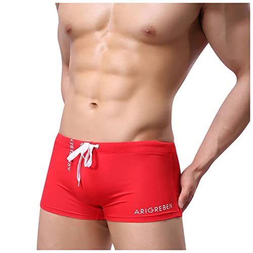 SoonerQuicker Badehose Herren Kurz Eng Badehose Herren Schnelltrocknend Badehose Herren Weiß Sexy Badehose Herren Ohne Taschen Badeshorts Herren Neon Schwimmhose Herren Kurz von SoonerQuicker