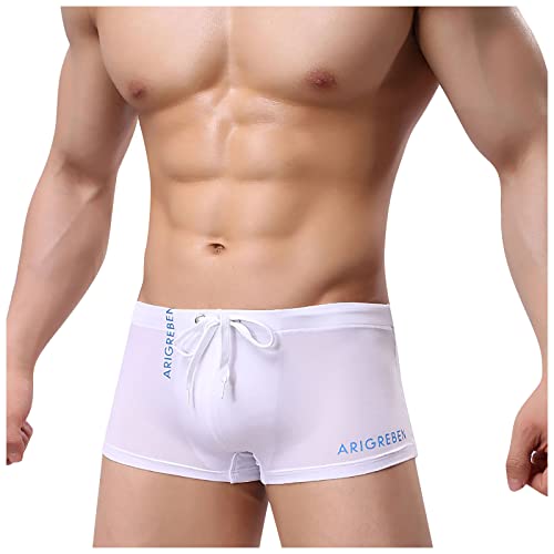 SoonerQuicker Badehose Herren Kurz Eng Badehose Herren Schnelltrocknend Badehose Herren Weiß Sexy Badehose Herren Ohne Taschen Badeshorts Herren Neon Schwimmhose Herren Kurz von SoonerQuicker