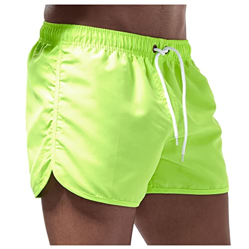 SoonerQuicker Badehose Herren Türkis Badeshorts Herren Neon Kurz Badehose Herren Neon Grün Orange Badeshorts Herren Pink Hawaii Kurze Hosen Herren Schnelltrocknend, M von SoonerQuicker