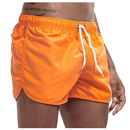 SoonerQuicker Badehose Herren Türkis Badeshorts Herren Neon Kurz Badehose Herren Neon Grün Orange Badeshorts Herren Pink Hawaii Kurze Hosen Herren Schnelltrocknend von SoonerQuicker