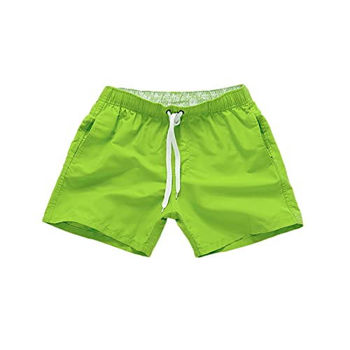 SoonerQuicker Badehose Herren Türkis Badeshorts Herren Neon Schwimmhose Herren Boxershorts Badehose Herren Hellblau Schnelltrocknend Badehose Herren Retro Badehose Herren Neon Grün Pink Weiß Gelb von SoonerQuicker