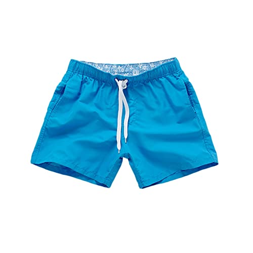 SoonerQuicker Badehose Herren Türkis Badeshorts Herren Neon Schwimmhose Herren Boxershorts Badehose Herren Hellblau Schnelltrocknend Badehose Herren Retro Badehose Herren Neon Grün Pink Weiß Gelb von SoonerQuicker