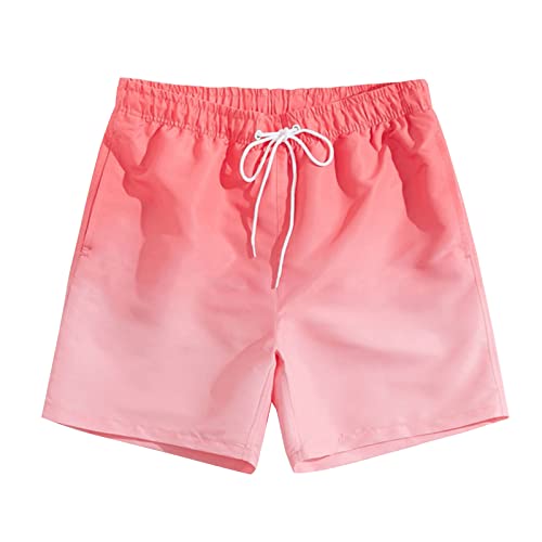 SoonerQuicker Badeshorts Herren Farbwechsel Badehose Herren Zweifarbig Badeshorts Herren Bunt Badehose Herren Innenslip Badehose Männer Lang Badehose Herren Weit Badeshorts Herren Hawaii Männer von SoonerQuicker