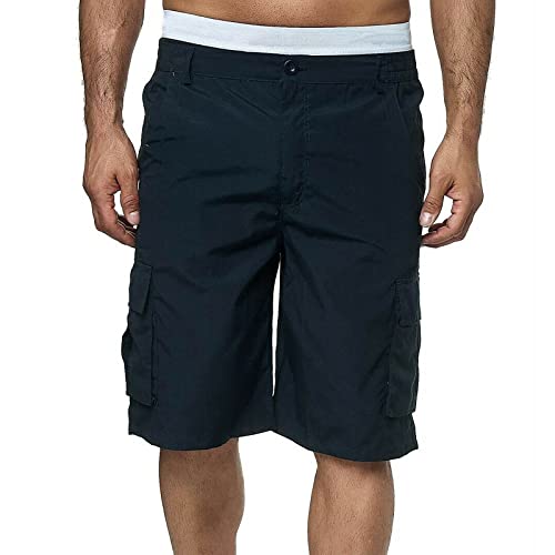 SoonerQuicker Cargo Shorts Herren Braun Kurze Hosen Herren Viele Taschen Bermuda Shorts Herren Cargo Shorts Herren Outdoor Grau Kurze Hosen Herren Über Knie mit Seitentaschen Shorts Herren Knielang von SoonerQuicker