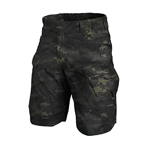 SoonerQuicker Cargo Shorts Herren Camouflage Kurze Hosen Herren Tarnfarben Cargo Shorts Herren Outdoor Kurze Hosen Herren Wandern Kurze Arbeitshosen Herren Stretch, L von SoonerQuicker