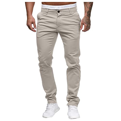 SoonerQuicker Chino Hose Herren Regular Fit Chinohose Männer Elegant Freizeithose Herren Lang Chino Hose Herren Straight Chino Hose Herren Grau Chino Hose Herren Schwarz von SoonerQuicker