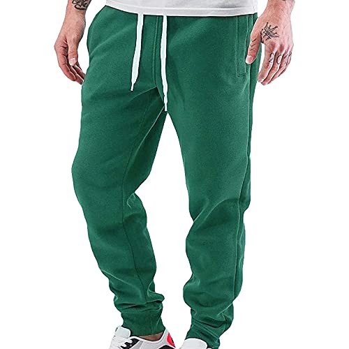 SoonerQuicker Jogginghose Mit Innenfleece Herren Slim Fit Gummiband Kordelzug Thermounterhose Haremshose Freizeithose Männer Yogahose Gummizug Hosen Freizeit von SoonerQuicker