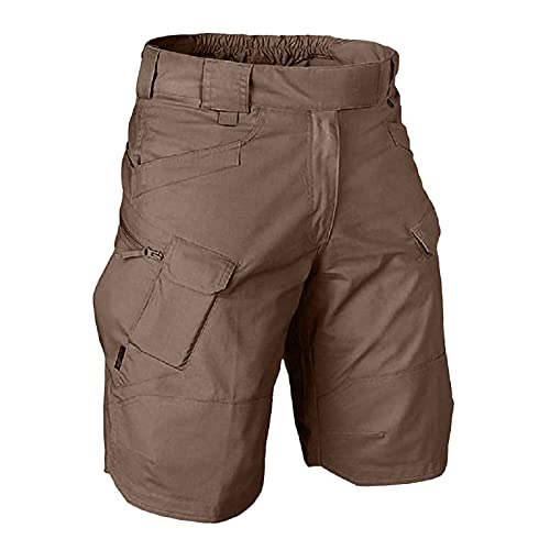 SoonerQuicker Kurze Arbeitshosen Herren Stretch Kurze Hosen Herren Wandern Kurze Arbeitshosen Männer Grau Shorts Herren Outdoor Kurze Hosen Herren Arbeit Cargo Shorts Herren Braun, L von SoonerQuicker