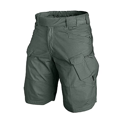 SoonerQuicker Kurze Arbeitshosen Herren Stretch Kurze Hosen Herren Wandern Kurze Arbeitshosen Männer Grau Shorts Herren Outdoor Kurze Hosen Herren Arbeit Cargo Shorts Herren Braun, Grün, XL von SoonerQuicker