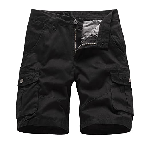 SoonerQuicker Kurze Hosen Herren Army Cargo Shorts Herren Outdoor Relaxed Shorts Herren Vintage Cargo Shorts Herren Grosse Grössen Kurze Hosen Herren Wandern mit Seitentaschen Cargo von SoonerQuicker