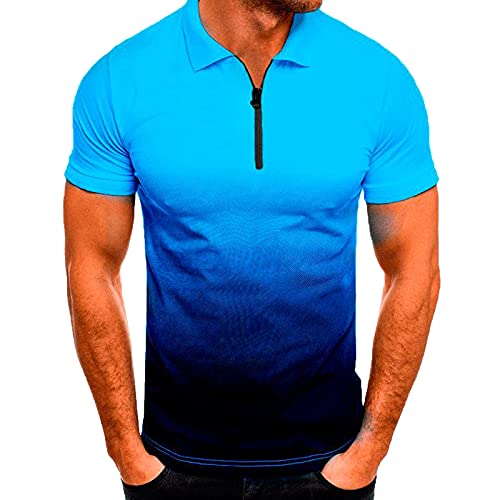 SoonerQuicker Poloshirt Herren Kurzarm Zweifarbig Tshirt Herren Knopfleiste Tshirt Herren Druck T-Shirt Herren Print T Shirts Männer Aufdruck von SoonerQuicker