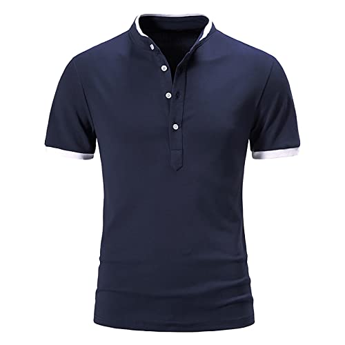 SoonerQuicker Poloshirt Herren Weinrot Henley Shirt Herren Oliv Poloshirt Herren Ohne Kragen Henley Shirt Herren Slim Fit Poloshirt Herren Arbeit Henley Shirt Herren Kurzarm von SoonerQuicker