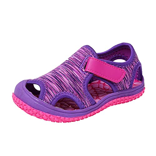 SoonerQuicker Sandalen Kinder Hausschuhe Kinder Weiche Sohle Sandalen Mädchen Lila Rosa Hausschuhe Kinder Clogs Sandalen Jungen Blau von SoonerQuicker