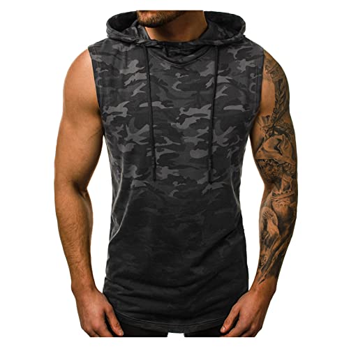 SoonerQuicker Tank Top Herren Camouflage Tank Top Herren Kapuze Tank Top Herren Hoodie Tank Top Herren Sport Tank Top Herren Camo Tank Top Herren Tarn von SoonerQuicker