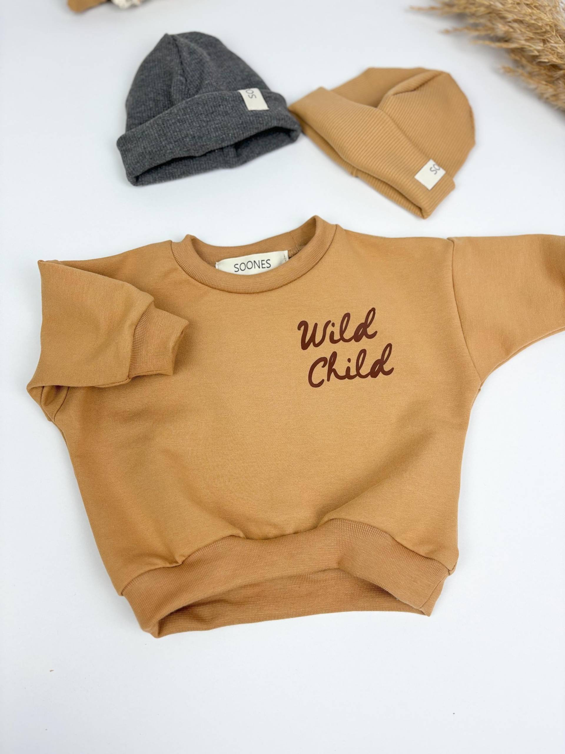 Baby Sweatshirt Camel "Wild Child" Baby Sweatshirt Camel "Wild Child" von Sooneshandmadestore