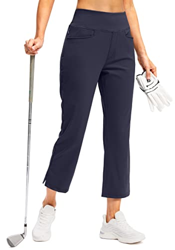 Soothfeel Damen-Golfhose mit 5 Taschen, hohe Taille, Stretch-Jogginghose, Reisen, athletische Arbeit, Knöchelhose für Damen, 03-navy blau, S von Soothfeel