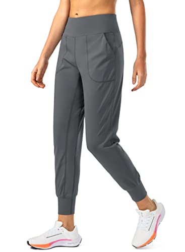 Soothfeel Damen-Jogginghose mit Reißverschlusstaschen, hohe Taille, athletisches Workout, Yoga-Hose, Jogginghose für Damen, grau dunkel, M von Soothfeel