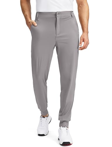 Soothfeel Herren-Golf-Jogginghose mit 5 Taschen, schmale Passform, Stretch-Sweathose, Laufen, Reisen, Kleid, Arbeitshose für Herren, hellgrau, 31-35 von Soothfeel