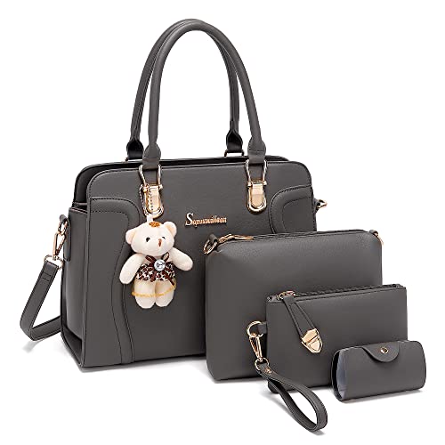 Soperwillton Damen-Handtaschen, Tragetaschen, Schultertasche, Tragetasche, Tragetasche, Tragetasche, Tragetasche, Tragetasche, Tragetasche, Tragetasche, Trage, N-dunkelgrau, Large von Soperwillton