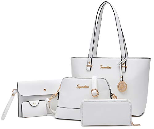 Soperwillton Handtasche für Frauen, Schultertaschen, Umhängetaschen, Tragetaschen, 5-teiliges börsen-Set, Beige (beige), Large von Soperwillton