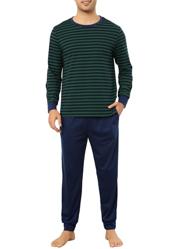 Sopesil Schlafanzug Herren Lang Set Pyjamas Kontraststreifen Baumwolle mit Taschen Nachtwäsche weich Gemütlich Lounge Wear für Männer, Marineblau, XXL Sopesil Schlafanzug Herren Lang Set Pyjamas Kontraststreifen Baumwolle mit Taschen Nachtwäsche weich Gemütlich Lounge Wear für Männer, Marineblau, XXL von Sopesil