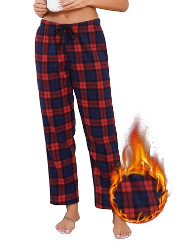 Sopesil Schlafanzughosen für Damen Lang Karierte Damen Pyjamahose Weiche Schlafhose mit Tasche Schlafshorts Kordelzug Hose Lounge Hose von Sopesil