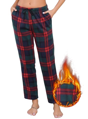 Sopesil Schlafanzughosen für Damen Lang Karierte Damen Pyjamahose Weiche Schlafhose mit Tasche Schlafshorts Kordelzug Hose Lounge Hose von Sopesil