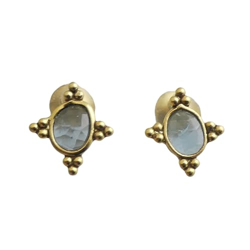 Ohrstecker aus vergoldetem Sterlingsilber mit London Blautopas - Natürlicher Edelstein - Geburtstagsgeschenk - Handgefertigte Geschenkideen für Frauen Ohrringe von Sophia Rose Jewellery