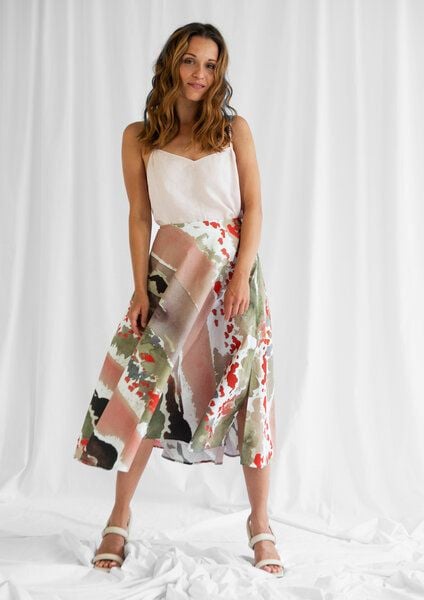 Sophia Schneider-Esleben Rock Ina, Mohn - Glockenrock, Schwingrock aus Bio-Baumwolle von Sophia Schneider-Esleben