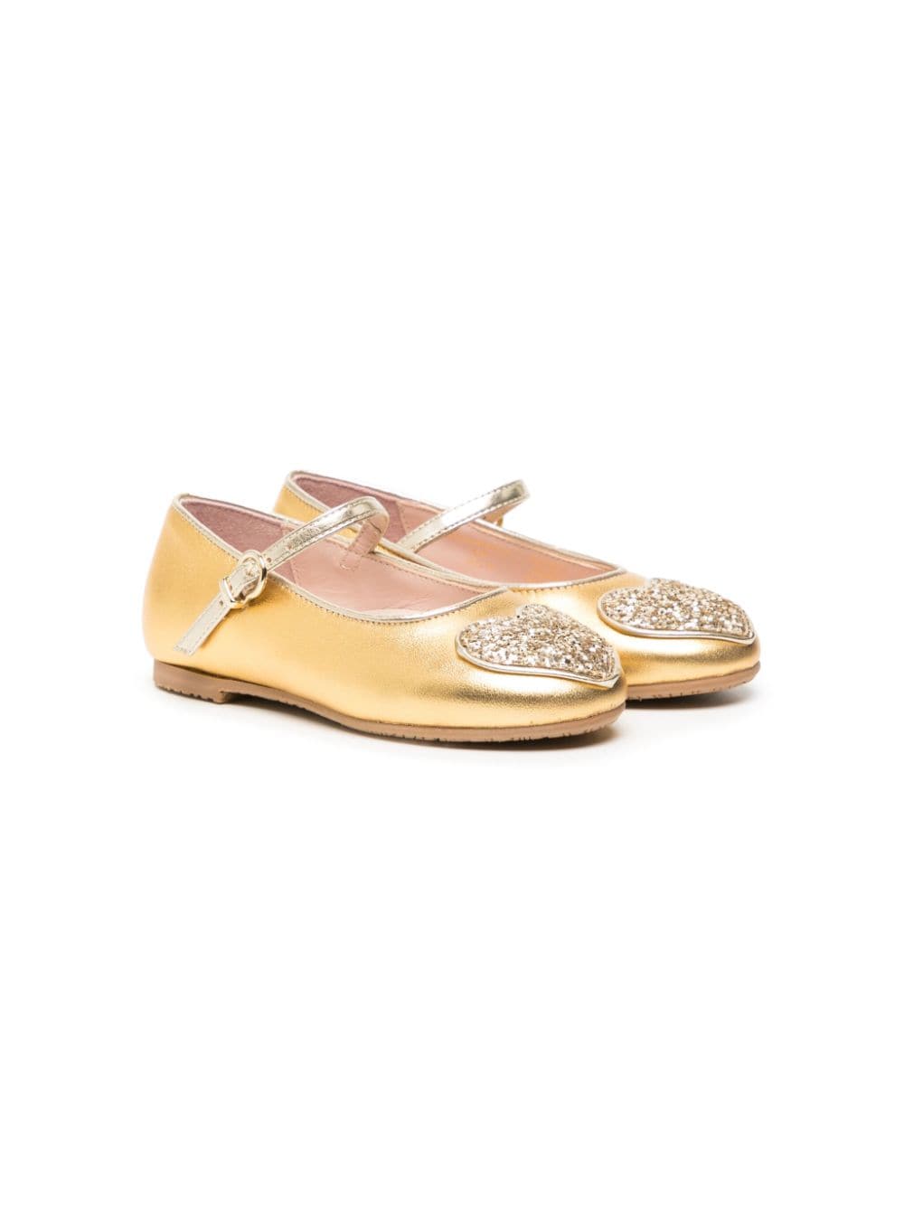 Sophia Webster Amora Ballerinas mit Herz-Patch - Gold von Sophia Webster