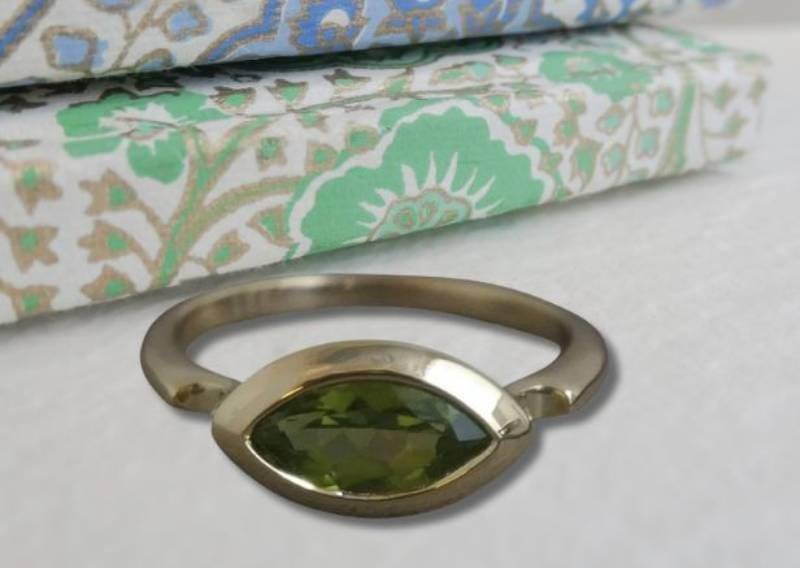 Peridot Marquise Vergoldeter Sterling Silber Ring - Geschenke Für Frauen Natürlicher Edelstein Schmuck August Birthstone Geburtstagsgeschenk von SophiaRoseUK