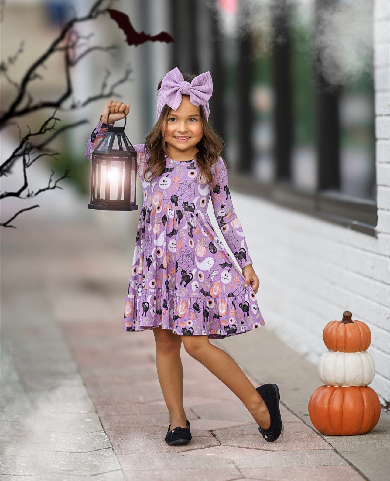 Mädchen Halloween Bamboo Twirl Kleid, Halloweenkleid, Halloween-Kostüm, Mädchen-Partykleid, Umweltfreundliches Kleinkind-Geburtstagskleid von SophiaRoseandFriends