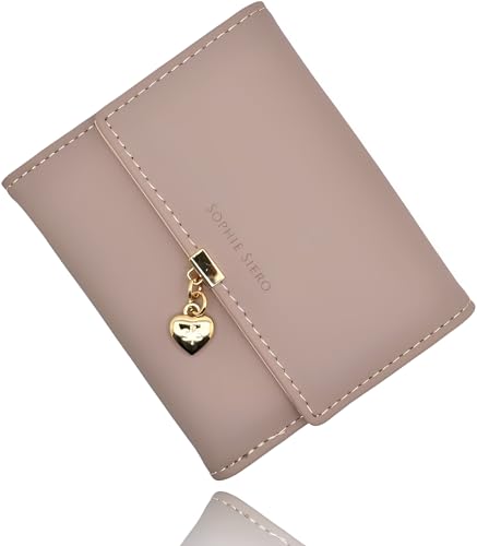 Sophie Siero Geldbeutel Damen glattem und weichem Leder Geldbörse Frauen klein - Portemonnaie Mädchen mit vielen Fächern (Altrosa) von Sophie Siero