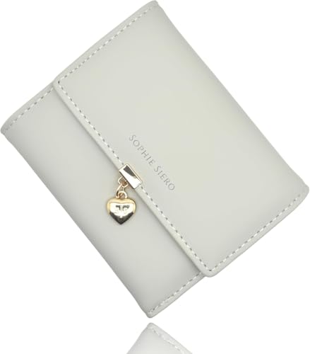 Sophie Siero Geldbeutel Grau Damen glattem und weichem Leder Geldbörse Frauen klein - Portemonnaie Mädchen mit vielen Fächern (Grau) von Sophie Siero