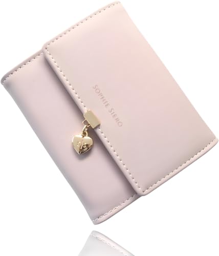 Sophie Siero Geldbeutel Rosa Damen glattem und weichem Leder Geldbörse Frauen klein - Portemonnaie Hellrosa Mädchen mit vielen Fächern (Rosa) von Sophie Siero